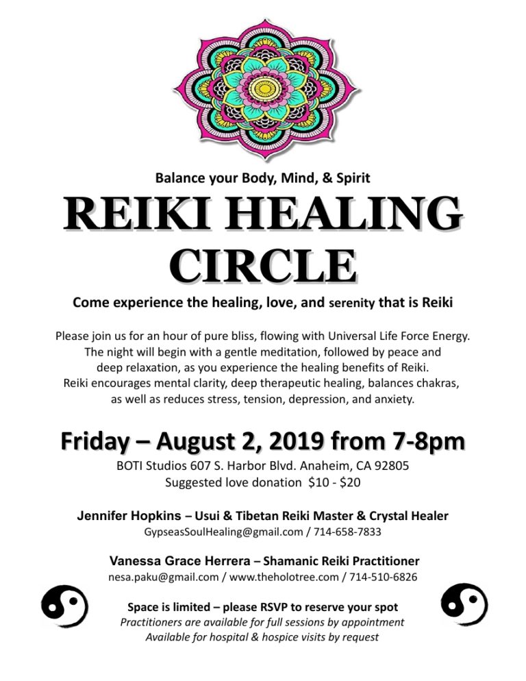 Reiki Healing Circle (AUGUST 2nd) at BOTI Studios in Anaheim – The Holo ...