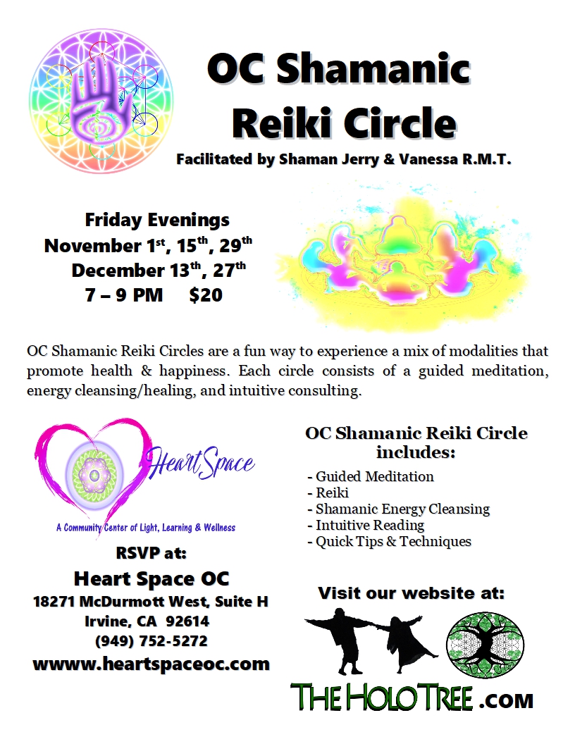 OC Shamanic Reiki Healing Circle (FRIDAYS) Heart Space OC in Irvine, CA ...
